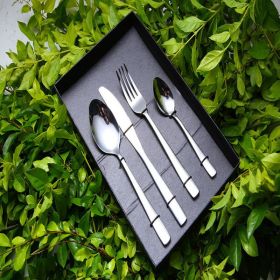 4 Piece Flatware Set Silverware Stainless Steel Including Fork Spoons Knife Cutlery with Gift Box 4 Piece Flatware Set Silverware Stainless Steel Including Fork Spoons Knife Cutlery with Gift Box